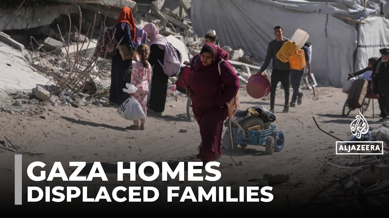 Gaza homes reduced to rubble, displaced families shelter in ruins