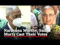 Narayana Murthy, wife Sudha Murty cast their votes in Karnataka Assembly polls
