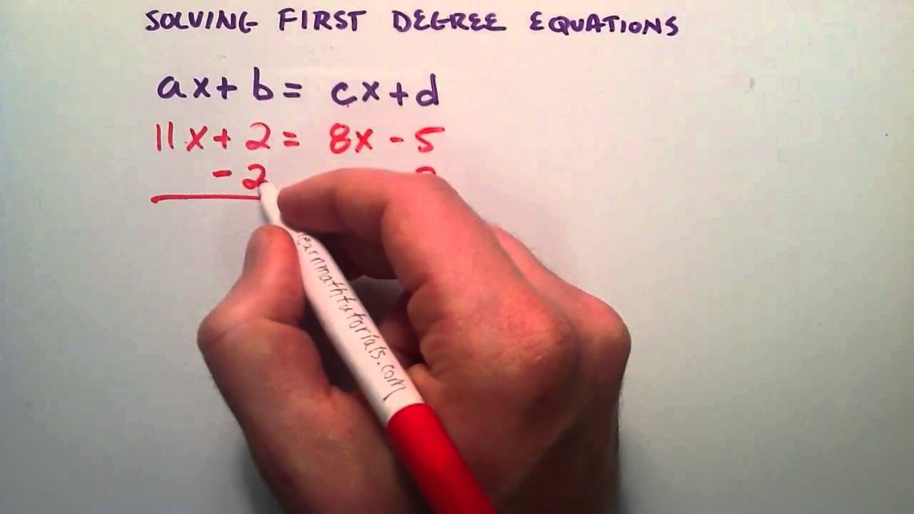 How To Solve First Degree Equations Ax B Cx D Intermediate Algebra Lesson 38 Youtube