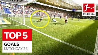 Cheeky Lobs & Long-Range Stunner • Top 5 Goals • Brandt, Schick & More | Matchday 33 — 2021/22