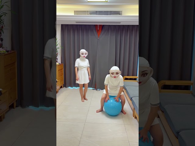 Ballerina riding yoga ball loop