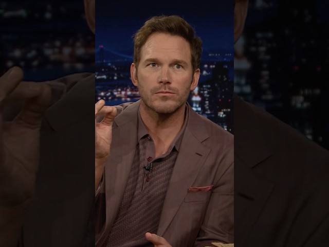 #ChrisPratt tries Jimmy’s homegrown Beefmaster tomato! #FallonTonight