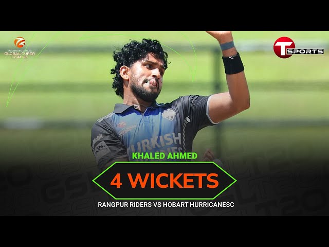 Khaled Ahmed Bags 4 Wickets Against Hobart Hurricanes! | Hobart HurricanesvsRangpur Riders |T Sports