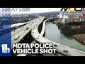 Bullet hits MDTA police vehicle near I-395 in Baltimore