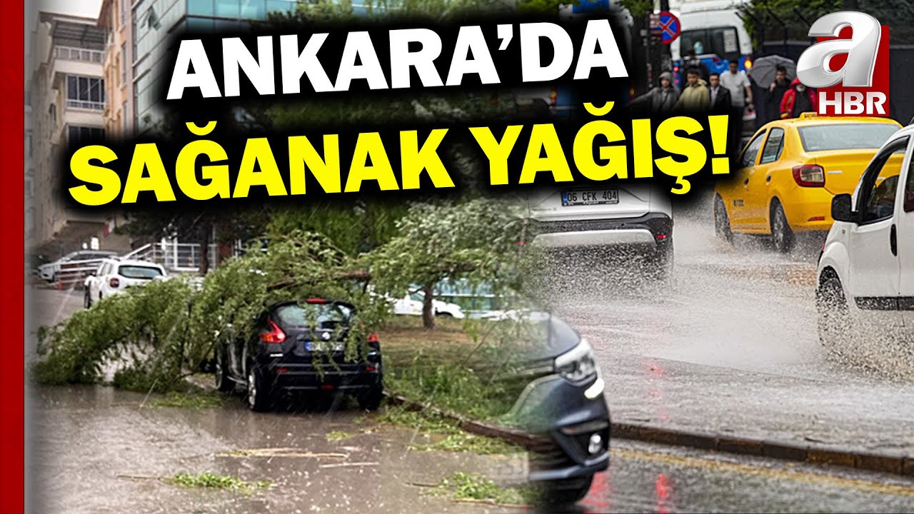 Ankara'da Yollar Göle Döndü Ağaçlar Devrildi! Sağanak Ve Fırtına Başkenti Vurdu! | A Haber