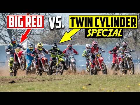 Racing a Crazy TWIN CYLINDER Dirt Bike vs CR500 2 Strokes! - One of a Kind Ride