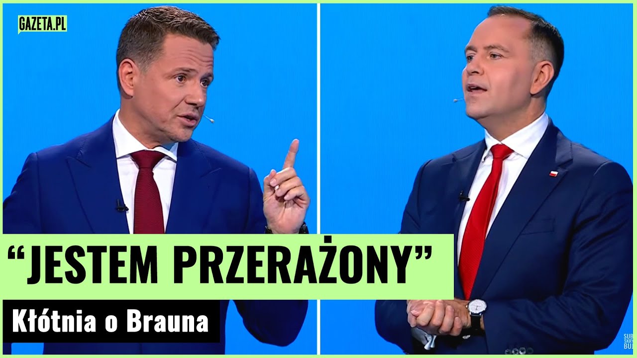 Sprzeczka Trzaskowskiego i Nawrockiego o Brauna podczas debaty! PiS chciało go przekupić? |Gazeta.pl