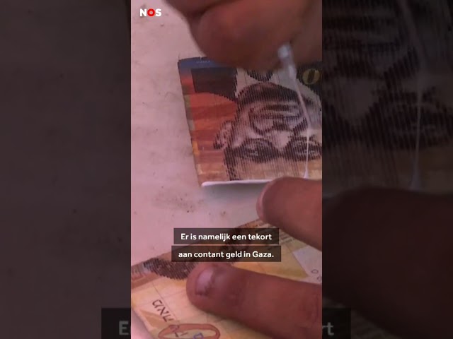 Tekort aan geld, Gaza plakt oude biljetten