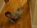 Baby tips over