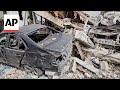 Scenes of destruction in Lebanese border village hit by Israeli strikes