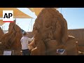 Sculptors show their creations at sand sculpture festival in Denmark