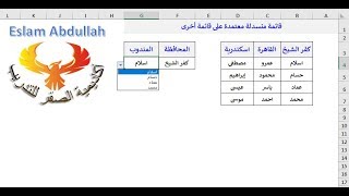 قائمة منسدلة معتمدة على قائمة أخرى قائمة منسدلة معتمدة على قائمة أخرى