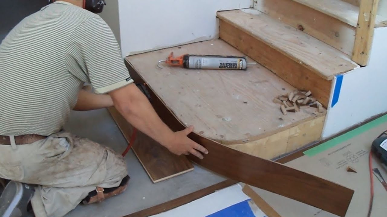 How To Install Hardwood Stairs Curved Stairs Riser Installation YouTube