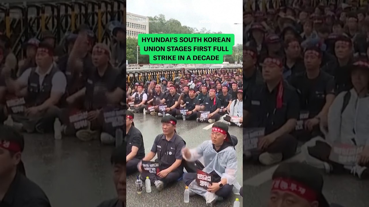 Hyundai union stages first full strike in a decade