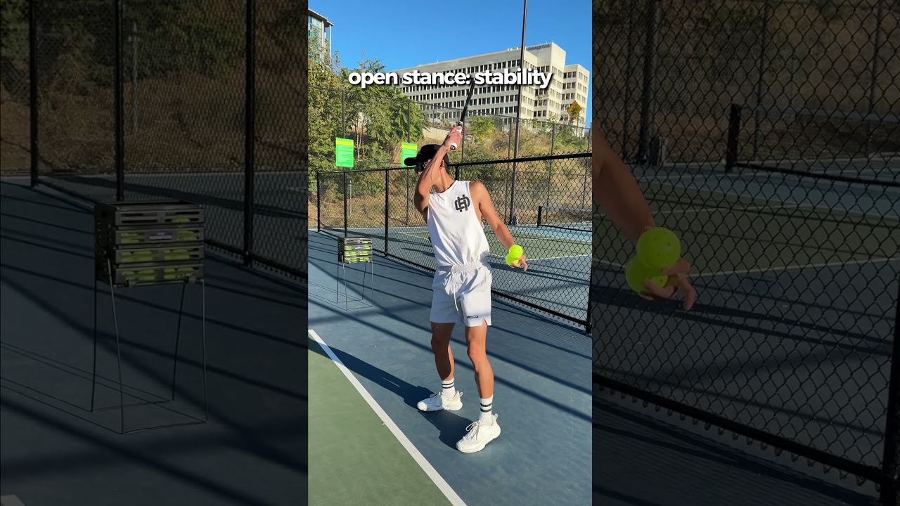 open, semi, closed stance serves