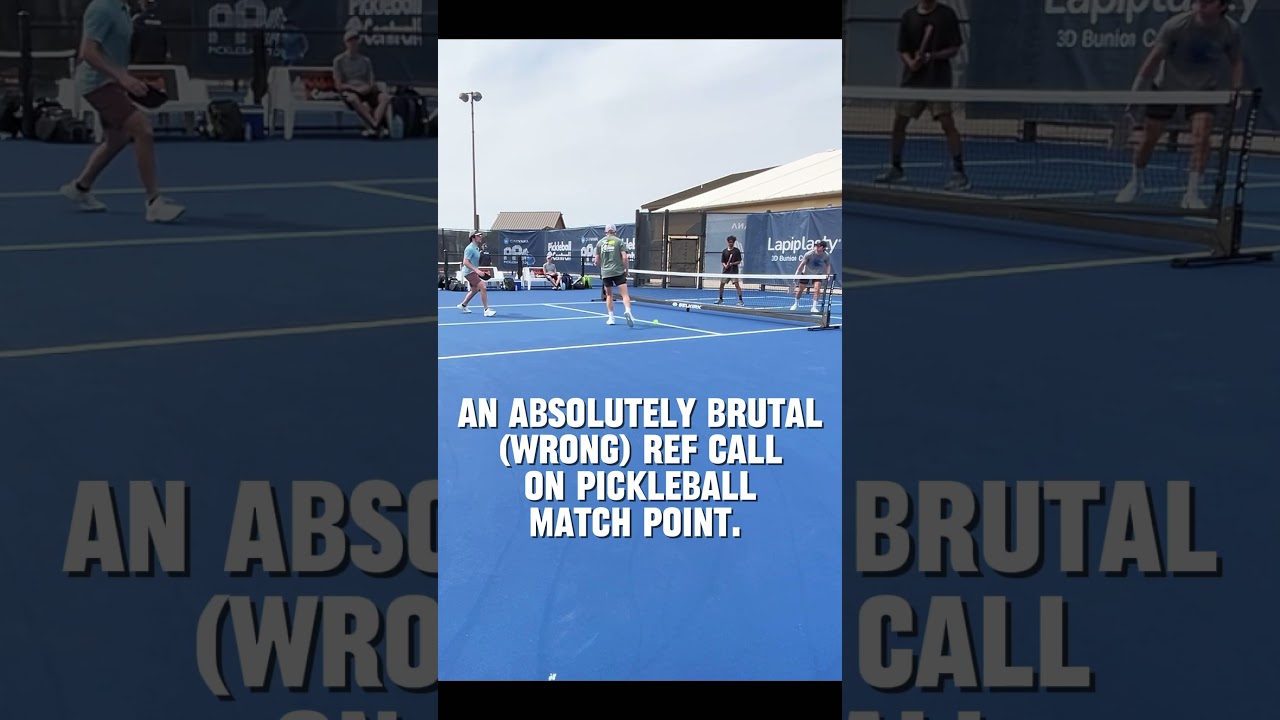 Brutal pickleball match point call. 😩