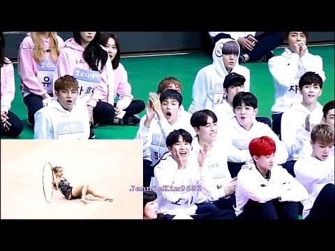 SEVENTEEN 세븐틴 and more idol reaction to WJSN(CHENGXIAO)우주소녀 성소 - Rhythmic Gymnastics 리듬체조(Rehearsal)