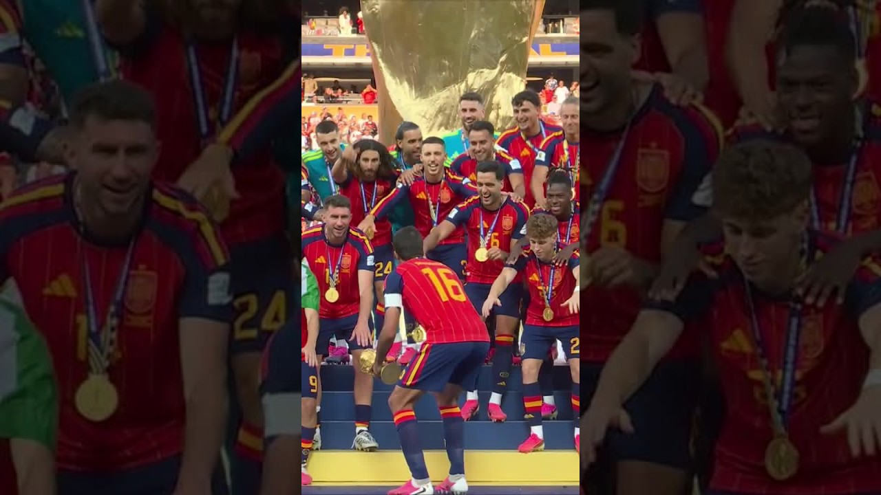 Les Espagnols soulèvent le prestigieux trophée! #fifaworldcuponyt