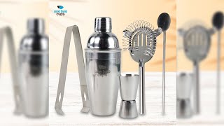 Pratinjau video produk One Two Cups 5in1 Bartender Cobbler Cocktail Shaker Set 550ml - BA017