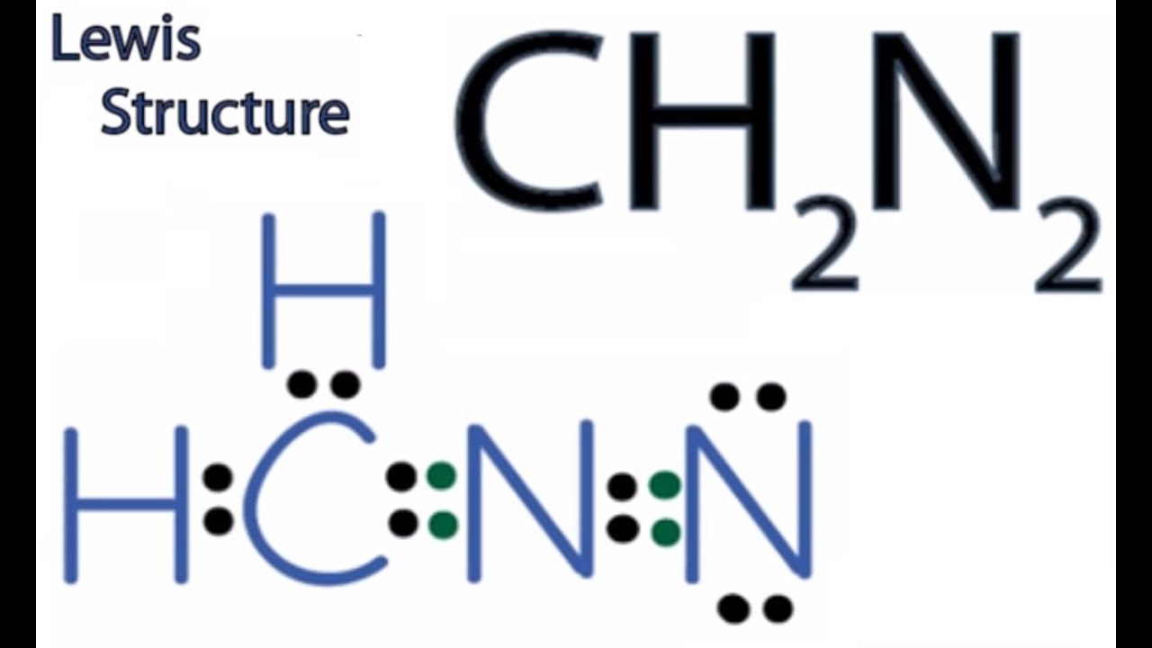 CH2N2 Lewis Structure: How to Draw the Lewis Structure for CH2N2 - YouTube