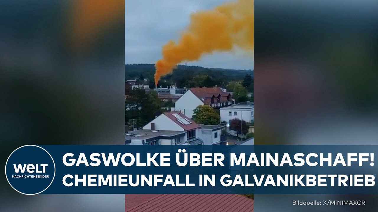 MAINASCHAFF: Chemieunfall in Galvanikbetrieb! – Orangefarbende Gaswolke umhüllt die Gemeinde