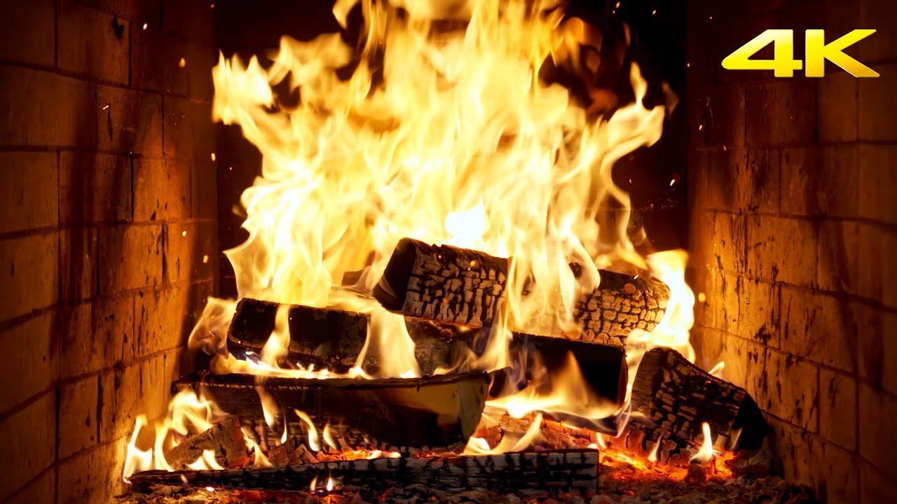 🔥 Mystic Cabin Fireplace (NO MUSIC) with Burning Logs and Crackling Fire Sounds for Sleeping Better