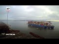 Timelapse video: Ship that caused deadly Baltimore bridge collapse returned to port - 00:34 min - News - Video