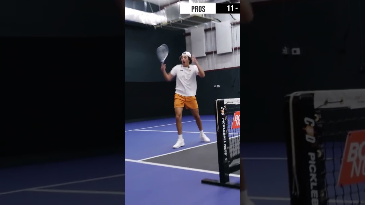 Pros vs. 5.0s—but with mini tennis racquets 🎾⁠ #pickleball #tennis