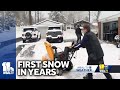 Marylanders react to first significant snow in years