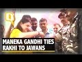 Maneka Gandhi Ties Rakhi to Jawans at Indo-Nepal Border