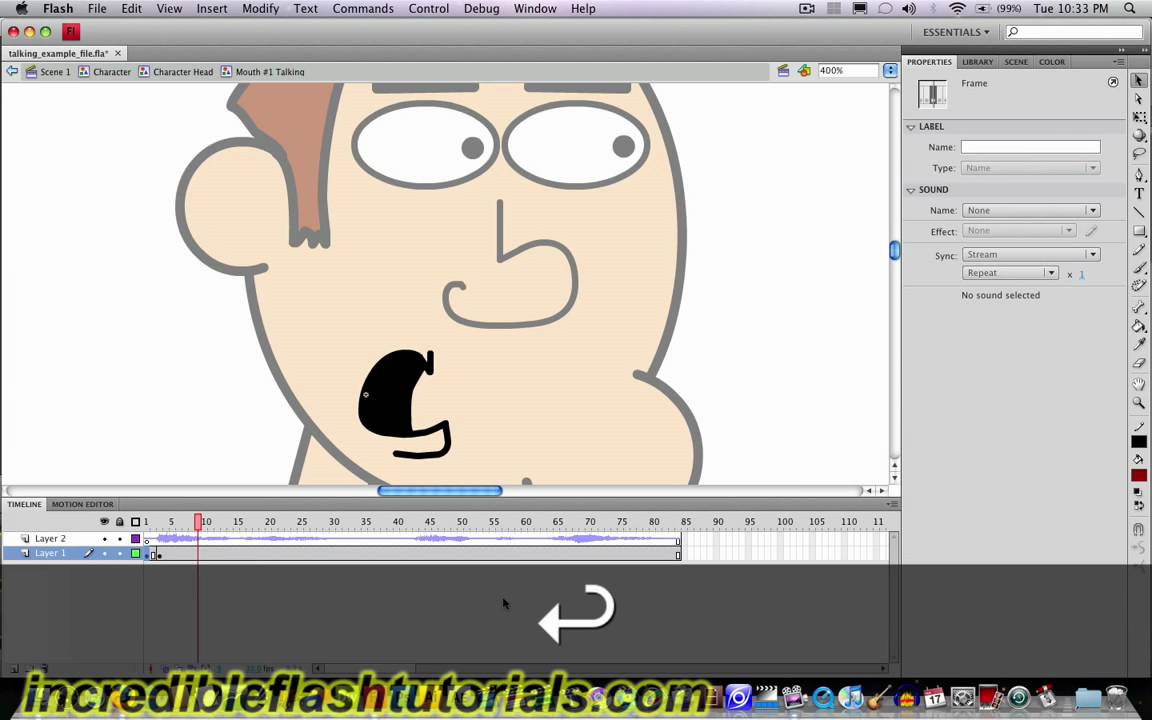 Adobe Flash Tutorial- How to Make a Cartoon Character Talk - YouTube