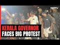 CPM Student Wing Stages Massive Protest Against Kerala Governor At Calicut University