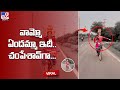 A girl with a urn on her head dances while cycling and letting both hands free-Viral