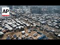 Tents for displaced people pack Rafah in southern Gaza