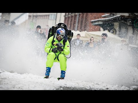 Skier Filip Flisar Charges Through Town with a Jetpack!