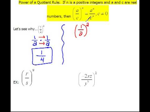 Power of a Quotient Rule 10.1 - YouTube