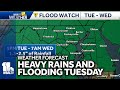 Impact Weather: Flood watch for Tuesday due to heavy rains, winds