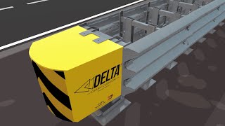 Delta Crash Cushion Full Compression and Replacement Animation