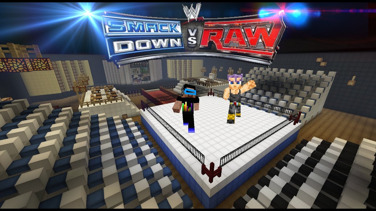 Minecraft MegaBuild Boxing Ring WWE Vs RAW YouTube