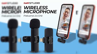 Pratinjau video produk TaffSTUDIO Wireless Lavalier Lapel Microphone Vlogger Lightning 2.4GHz - HO86