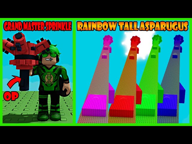 Aku Pakai Grand Master Sprinkle Untuk Tanam Rainbow Tall Asparagus Tertinggi - Roblox Grow A Garden