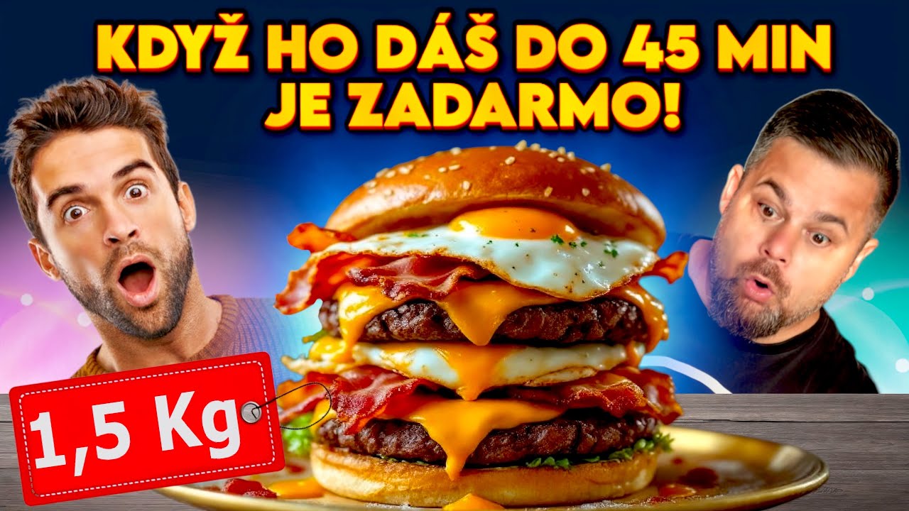 KAMERAMAN JDE DO TOHO! 🫣 1,5 Kg Hamburgeru za 45 minut? 😮 DAL TO?