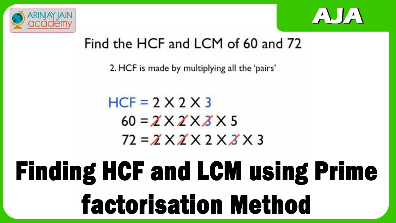 Mathematics Finding HCF And LCM Using Prime Factorisation Method 