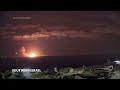 Large explosions turn night sky over Gaza Strip orange as conflict continues  - 00:56 min - News - Video