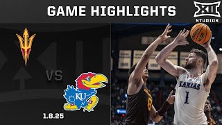 Arizona State vs. #11 Kansas Game Highlights | 2024-25 Big 12 Men's Basketball