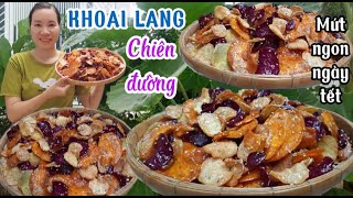 Cách làm mứt khoai lang chiên đường đón tết kiểu này giòn ngon, để được lâu, mà ai cũng làm được.