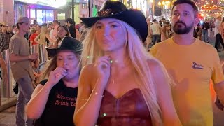 Vibrant Nightlife in Nashville, Tennessee Broadway on Saturday | October 5, 2024 | 4k Video