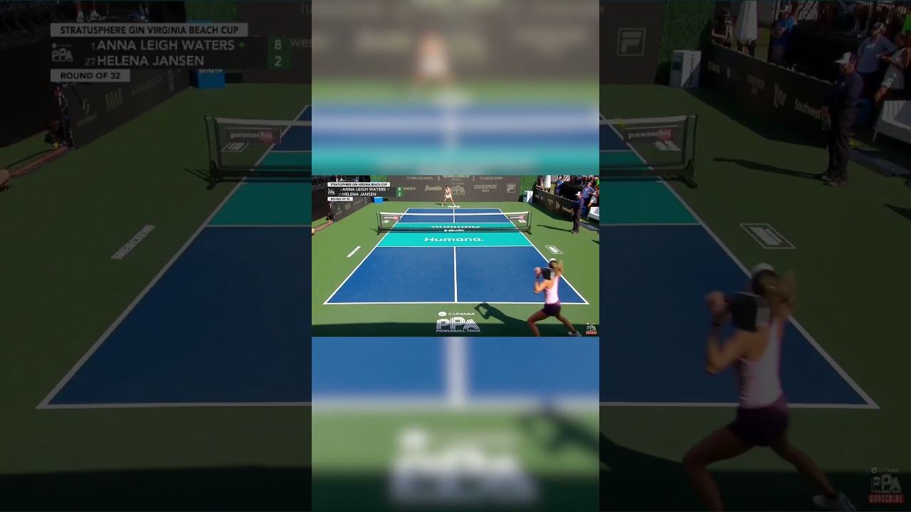 An aggressive two handed backhand from Anna Leigh Waters