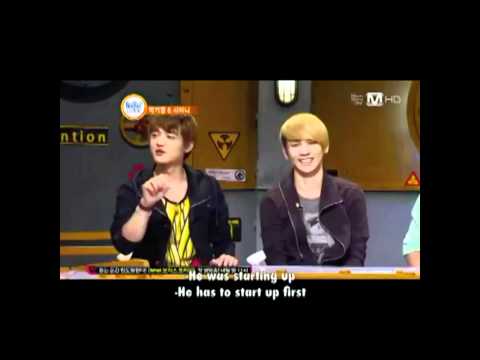 120405 Onew high note laugh XD