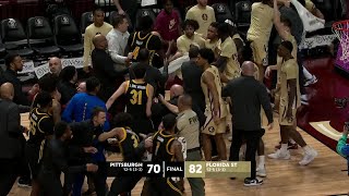 TEMPERS FLARE during handshake line between Pitt & Florida State | ESPN College Basketball